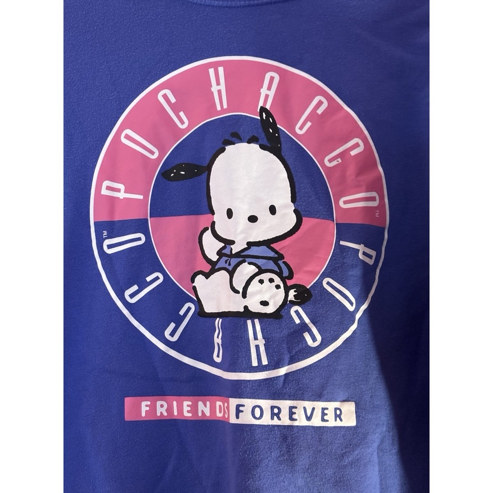 Sanrio Pochacco Friends Forever Sweatshirt Purple Pink Colorblock Crewneck Small - Picture 2 of 6